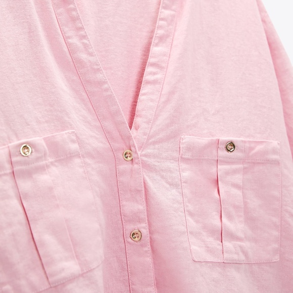 Zara limited edition European linen buttoned shirt - Picture 5 of 7